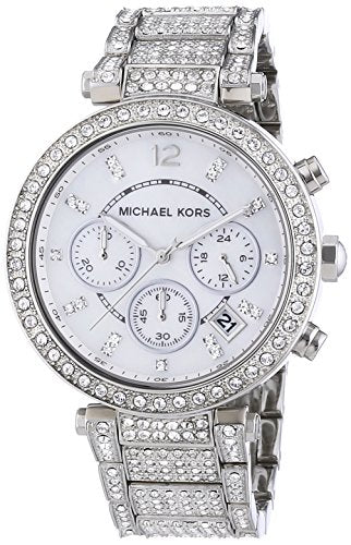  Shop Authentic Michael Kors Parker Mother of Pearl Dial Diamonds Silver Steel Strap Watch for Women - MK5572 - Luxxuri