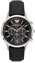  Shop Authentic Emporio Armani Giovanni Analog Black Dial Black Leather Strap Watch For Men - AR11431 - Luxxuri