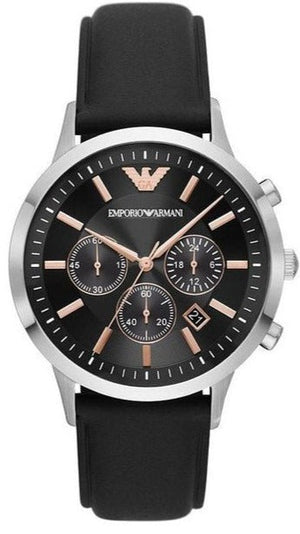  Shop Authentic Emporio Armani Giovanni Analog Black Dial Black Leather Strap Watch For Men - AR11431 - Luxxuri