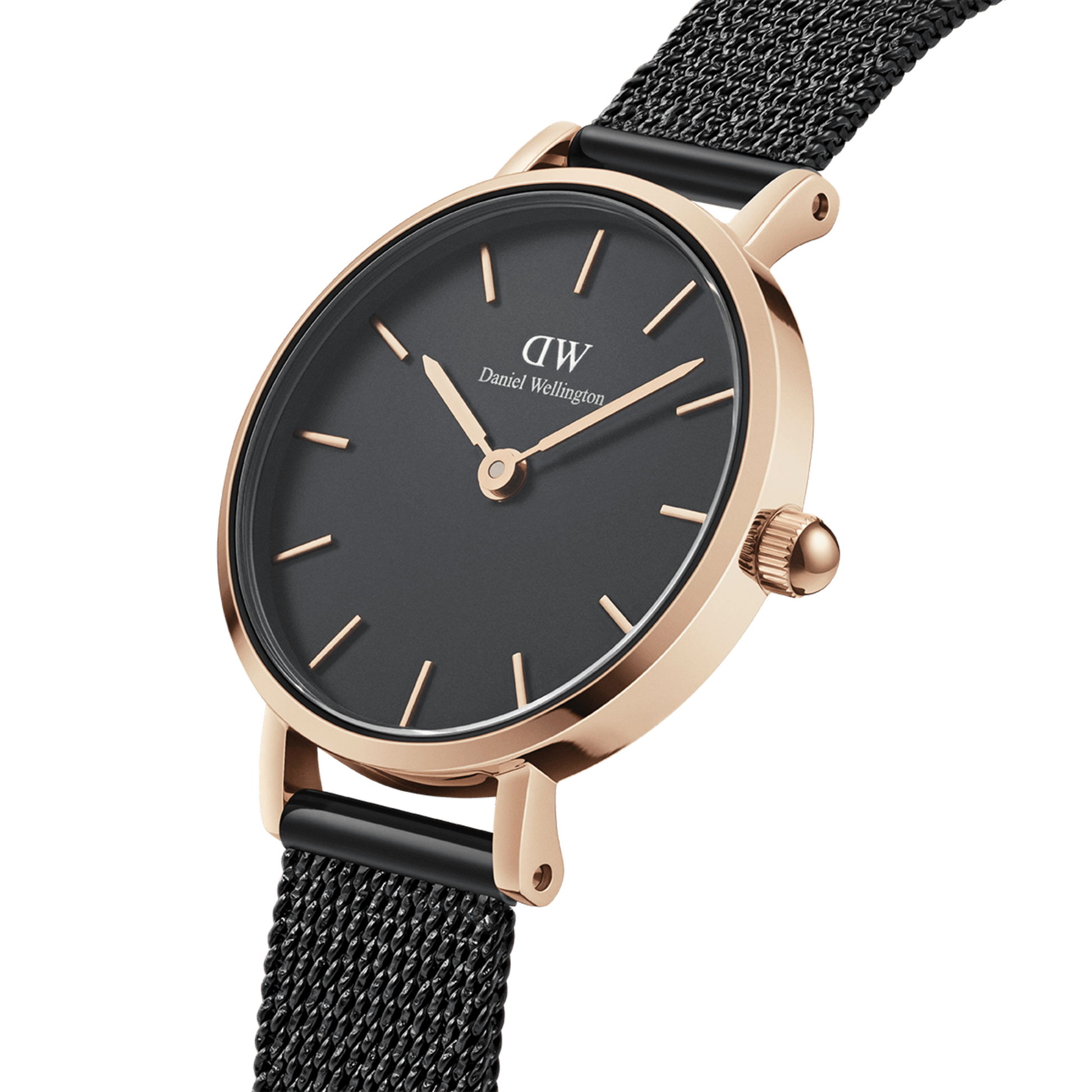  Shop Authentic Daniel Wellington Petite Ashfield Black Dial Black Mesh Strap Watch For Women - DW00100245 - Luxxuri