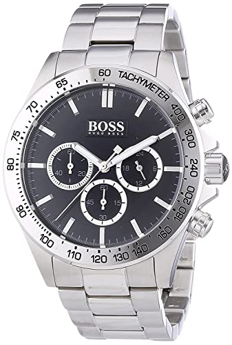  Shop Authentic Hugo Boss Ikon Black Dial Silver Steel Strap Watch for Men - 1512965 - Luxxuri