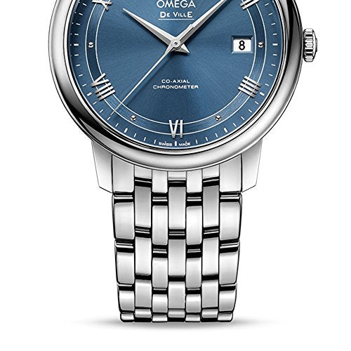  Shop Authentic Omega De Ville Prestige Co-Axial Blue Dial Silver Steel Strap Watch for Men - 424.10.40.20.03.002 - Luxxuri