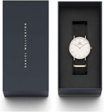  Shop Authentic Daniel Wellington Classic Cornwall White Dial Black Nylon Strap Watch For Women - DW00100259 - Luxxuri