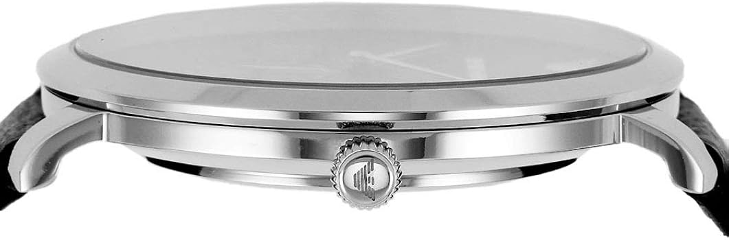  Shop Authentic Emporio Armani Modern Slim Quartz Grey Dial Black Leather Strap Watch For Men - AR11162 - Luxxuri