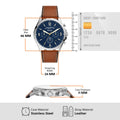 Shop Authentic Fossil Forrester Chronograph Blue Dial Brown Leather Strap Watch for Men -  S5607 - Luxxuri