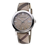  Shop Authentic Burberry The City Nova Beige Dial Grey Leather Strap Watch for Women - BU9023 - Luxxuri