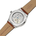  Shop Authentic Fossil Forrester Luggage Automatic Skeleton Blue Dial Brown Leather Strap Watch for Men - ME3179 - Luxxuri