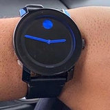  Shop Authentic Movado Bold TR90 Black Dial Black Leather Strap Watch For Men - 3600307 - Luxxuri