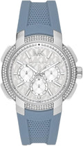  Shop Authentic Michael Kors Sidney Multifunction Crystals Silver Dial Blue Rubber Strap Watch for Women - MK7220 - Luxxuri