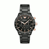  Shop Authentic Emporio Armani Mario Ceramic Chronograph Black Dial Black Steel Strap Watch For Men - AR70002 - Luxxuri