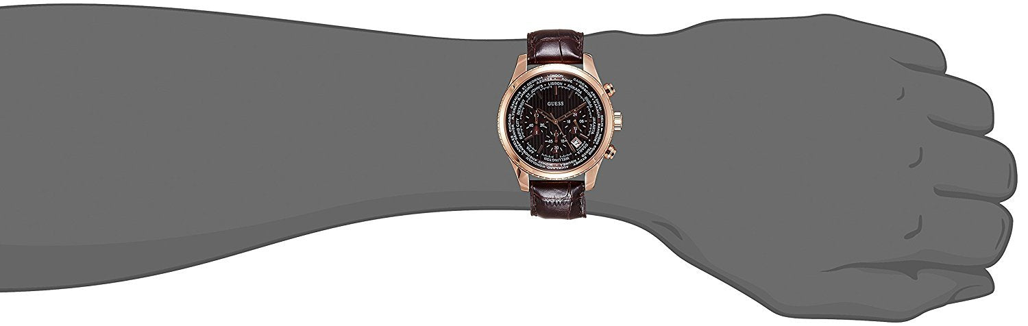  Shop Authentic Guess Pursuit Chronograph Brown Dial Brown Leather Strap Watch for Men - W0500G3 - Luxxuri