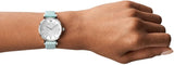  Shop Authentic Emporio Armani Gianni T Bar Analog Crystals Silver Dial Blue Leather Strap Watch For Women - AR11443 - Luxxuri
