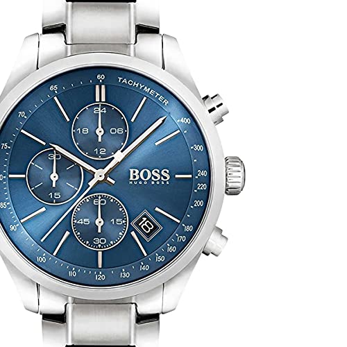  Shop Authentic Hugo Boss Grand Prix Blue Dial Silver Steel Strap Watch for Men - 1513478 - Luxxuri