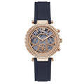  Shop Authentic Guess Solistice Diamonds Roe Gold Dial Black Rubber Strap Watch for Women - GW0484L2 - Luxxuri