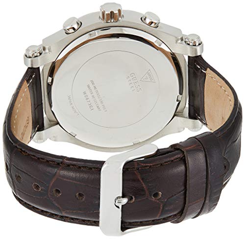  Shop Authentic Guess Pinnacle Chronograph Quartz Blue Dial Brown Leather Strap Watch For Men - W0673G1 - Luxxuri