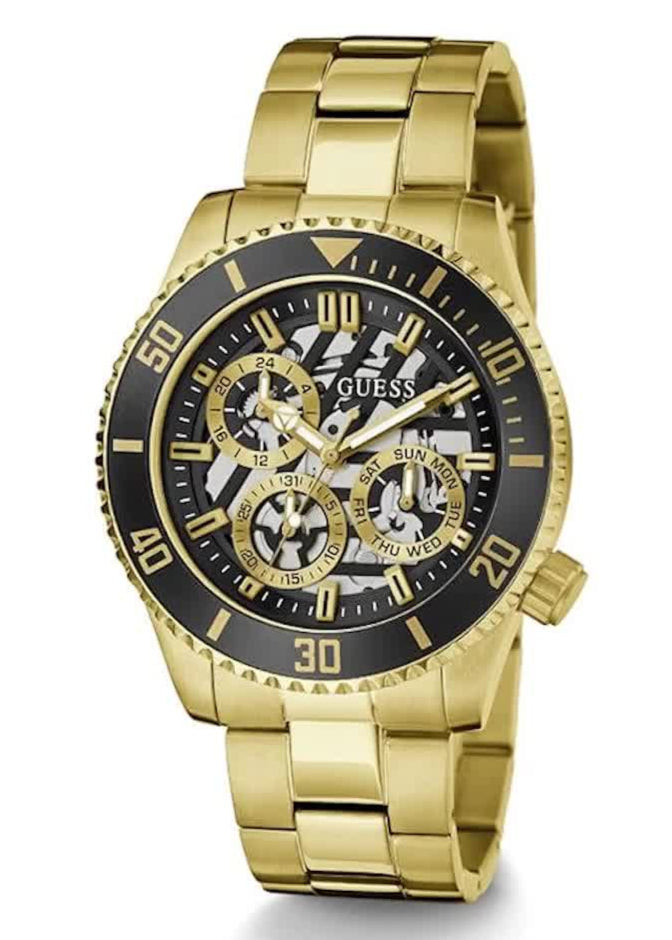  Shop Authentic Guess Axle Multifunction Black Dial Gold Steel Strap Watch For Men - GW0488G2 - Luxxuri
