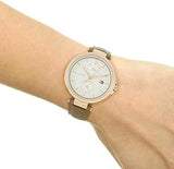  Shop Authentic Tommy Hilfiger Angela Quartz Silver Dial Brown Leather Strap Watch for Women - 1782125 - Luxxuri