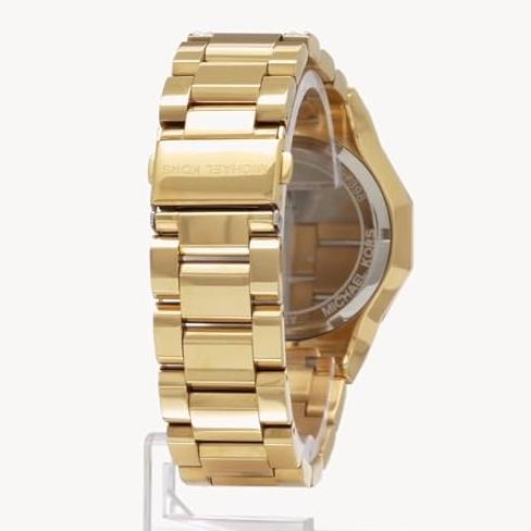  Shop Authentic Michael Kors Raquel Three Hand Crystals Gold Dial Gold Steel Strap Watch For Women - MK7398 - Luxxuri