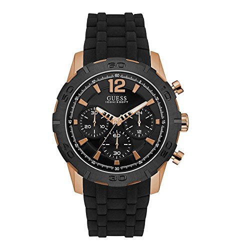  Shop Authentic Guess Caliber Chronograph Black Dial Black Rubber Strap Watch for Men  - W0864G2 - Luxxuri