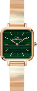  Shop Authentic Daniel Wellington Quadro Studio Green Dial Rose Gold Mesh Strap Watch For Women - DW00100520 - Luxxuri