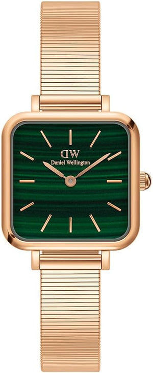  Shop Authentic Daniel Wellington Quadro Studio Green Dial Rose Gold Mesh Strap Watch For Women - DW00100520 - Luxxuri