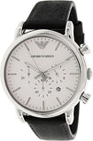  Shop Authentic Emporio Armani Classic Quartz Chronograph White Dial Black Leather Strap Watch For Men - AR1807 - Luxxuri