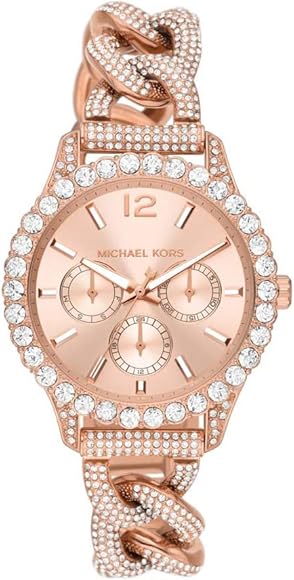  Shop Authentic Michael Kors Layton Multifunction Crystals Rose Gold Dial Rose Gold Steel Strap Watch for Women - MK4654 - Luxxuri