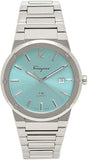  Shop Authentic Salvatore Ferragamo F-80 Classic Tiffany Blue Dial Silver Steel Strap Watch for Men - SFDT02323 - Luxxuri