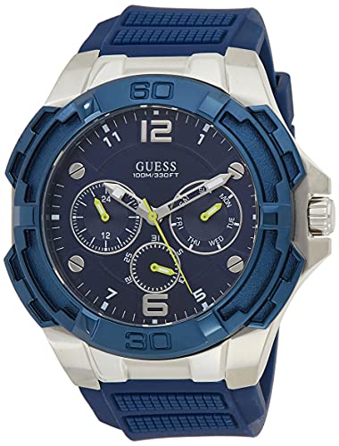  Shop Authentic Guess Genesis Multi Function Analog Blue Dial Blue Rubber Strap Watch For Men - W1254G1 - Luxxuri