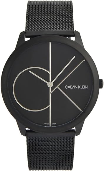  Shop Authentic Calvin Klein Minimal Black Dial Black Mesh Bracelet Watch for Men - K3M5145X - Luxxuri