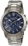  Shop Authentic Fossil Grant Chronograph Blue Dial Grey Steel Strap Watch for Men - FS4831 - Luxxuri