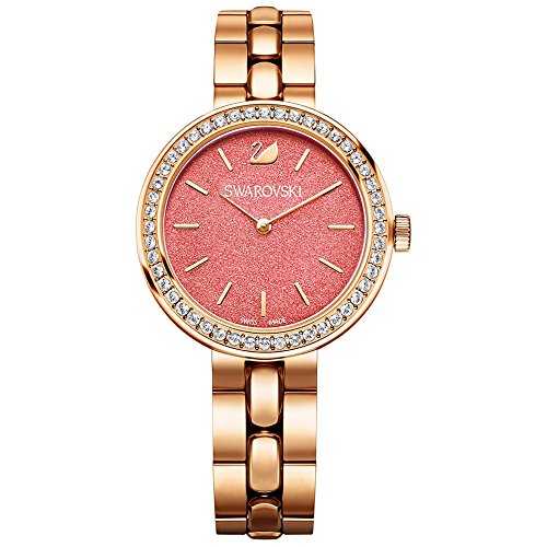  Shop Authentic Swarovski Daytime Quartz Coral Dial Rose Gold Steel Strap Watch for Women - 5182250 - Luxxuri