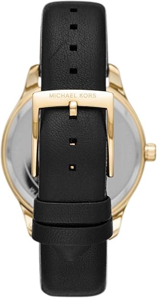  Shop Authentic Michael Kors Layton Three Hand Mother of Pearl Black Dial Black Leather Strap Watch For Women - MK2911 - Luxxuri