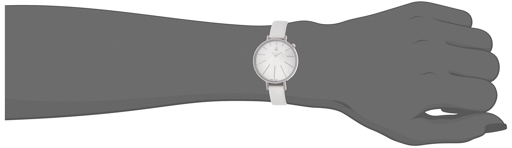  Shop Authentic Calvin Klein Equal White Dial White Leather Strap Watch for Women - K3E231L6 - Luxxuri