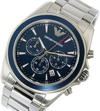  Shop Authentic Emporio Armani Sportivo Chronograph Blue Dial Silver Steel Strap Watch For Men - AR6091 - Luxxuri