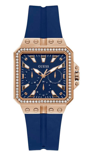  Shop Authentic Guess Libra Crystals Blue Dial Blue Silicone Strap Watch For Women - GW0618L2 - Luxxuri