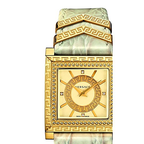  Shop Authentic Versace DV-25 Gold Dial Off White Leather Strap Watch for Women - VQF030015 - Luxxuri