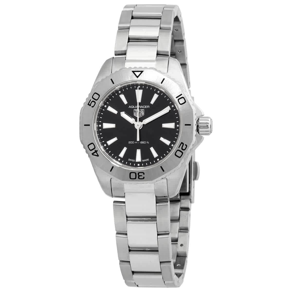  Shop Authentic Tag Heuer Aquaracer Professional 200 Quartz Black Dial Silver Steel Strap Watch for Women - WBP1410.BA0622 - Luxxuri