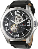  Shop Authentic Tommy Hilfiger Bruce Analog Black Dial Black Leather Strap Watch for Men - 1791279 - Luxxuri