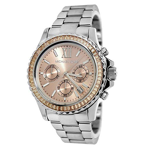  Shop Authentic Michael Kors Everest Chronograph Gold Dial Silver Steel Strap Watch For Women - MK5870 - Luxxuri
