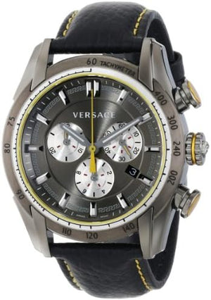  Shop Authentic Versace V Ray Chronograph Grey Dial Black Leather Strap Watch for Men - VDB020014 - Luxxuri