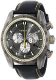  Shop Authentic Versace V Ray Chronograph Grey Dial Black Leather Strap Watch for Men - VDB020014 - Luxxuri