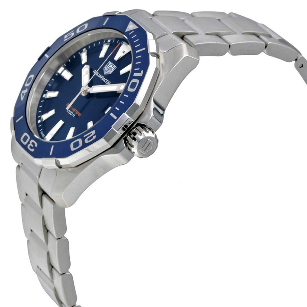  Shop Authentic Tag Heuer Aquaracer Blue Dial Quartz Silver Steel Strap Watch for Men - WAY111C.BA0928 - Luxxuri