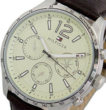  Shop Authentic Tommy Hilfiger Gavin Chronograph White Dial Brown Leather Strap Watch for Men - 1791467 - Luxxuri