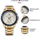  Shop Authentic Tommy Hilfiger Luke Chronograph White Dial Gold Steel Strap Watch for Men - 1791121 - Luxxuri