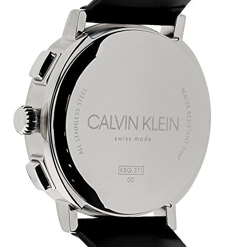  Shop Authentic Calvin Klein Posh Silver Dial Black Leather Strap Watch for Men - K8Q371C6 - Luxxuri