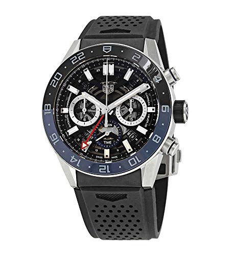  Shop Authentic Tag Heuer Carrera Automatic Chronograph Steel & Ceramic Black Dial Black Rubber Strap Watch for Men - CBG2A1Z.FT6157 - Luxxuri
