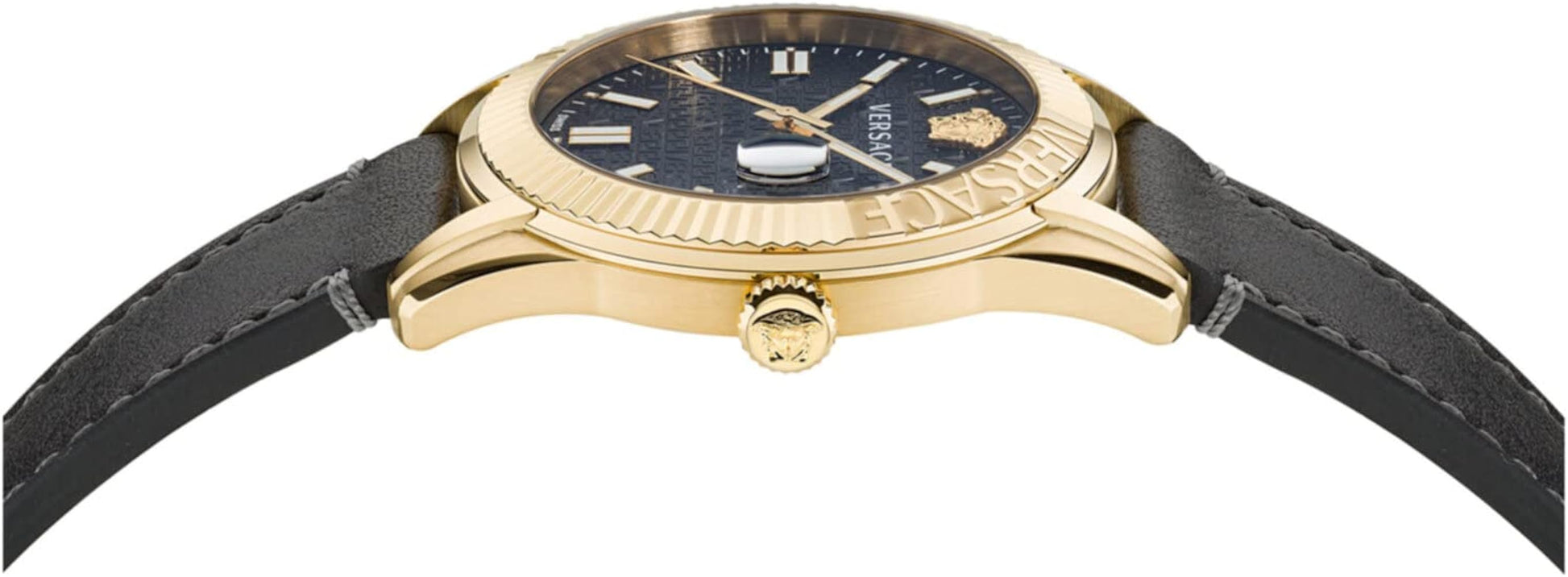  Shop Authentic Versace Greca Time Quartz Black Dial Brown Leather Strap Watch For Men - VE3K00222 - Luxxuri