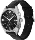  Shop Authentic Emporio Armani Claudio Chronograph Black Dial Black Leather Strap Watch For Men - AR11542 - Luxxuri