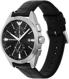  Shop Authentic Emporio Armani Claudio Chronograph Black Dial Black Leather Strap Watch For Men - AR11542 - Luxxuri